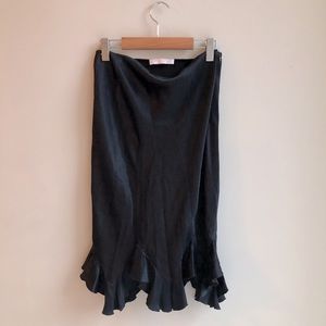 Chloe vintage black ruffle knee length skirt size S